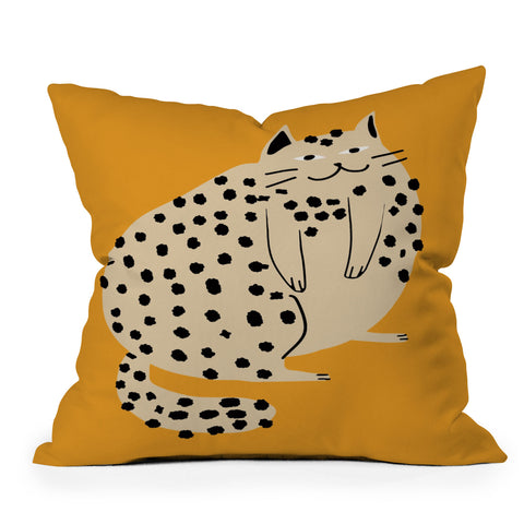 Little Dean Fat cat Outdoor Throw Pillow