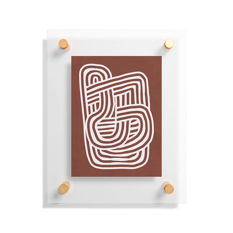 Little Dean Line art Sculpt in umber 03 Floating Acrylic Print