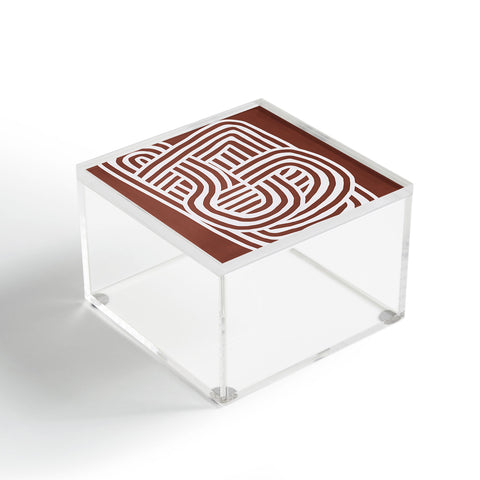 Little Dean Line art Sculpt in umber 03 Acrylic Box