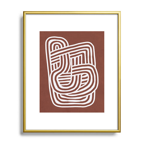 Little Dean Line art Sculpt in umber 03 Metal Framed Art Print