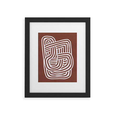 Little Dean Line art Sculpt in umber 03 Framed Art Print