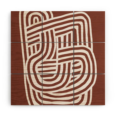 Little Dean Line art Sculpt in umber 03 Wood Wall Mural