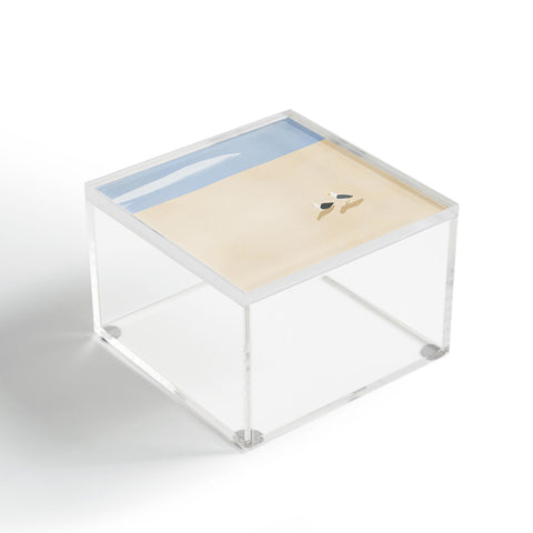 Little Dean Minimal sand beach with seagull Acrylic Box