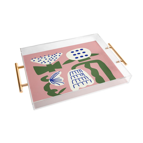 Little Dean Pink lotus arrangement Acrylic Tray
