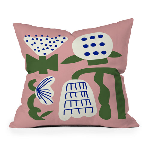 Little Dean Pink lotus arrangement Outdoor Throw Pillow