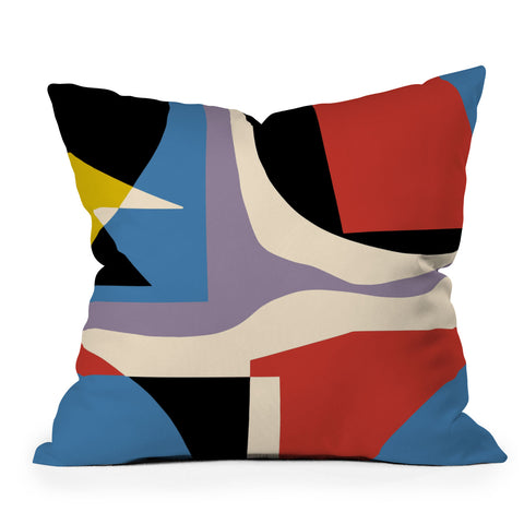 Little Dean Primary abstract Outdoor Throw Pillow