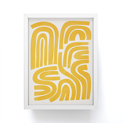 Little Dean S and U in yellow Framed Mini Art Print