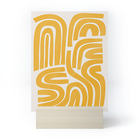 Little Dean S and U in yellow Mini Art Print