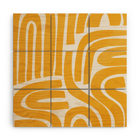 Little Dean S and U in yellow Wood Wall Mural