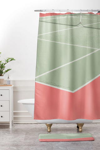 Little Dean Tennis game Shower Curtain And Mat