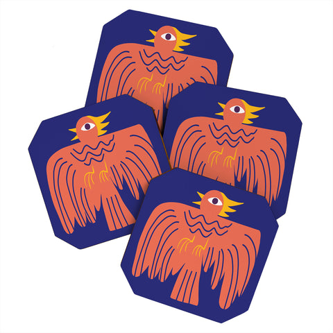 Little Dean Whimsical phoenix Coaster Set