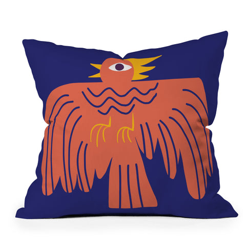 Little Dean Whimsical phoenix Outdoor Throw Pillow