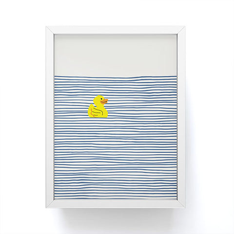 Little Dean Yellow rubber ducky Framed Mini Art Print