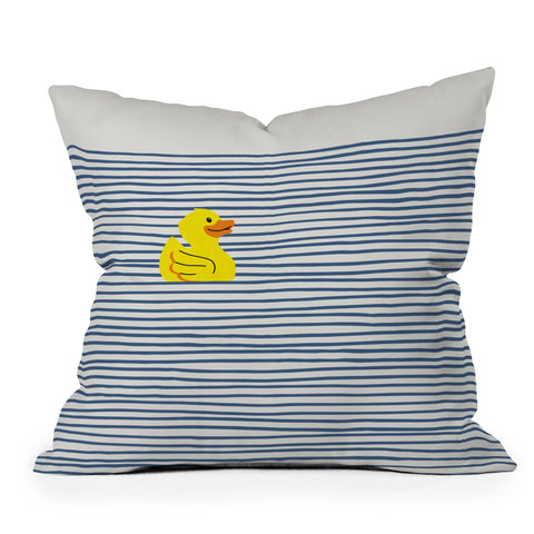 Little Dean Yellow rubber ducky Throw Pillow