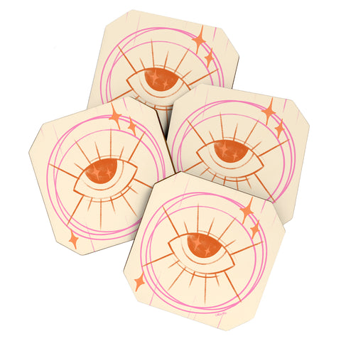 Little Om Celestial Eye cream Coaster Set