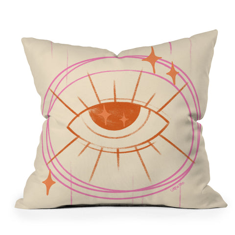 Little Om Celestial Eye cream Throw Pillow