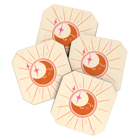 Little Om Celestial Moon cream Coaster Set