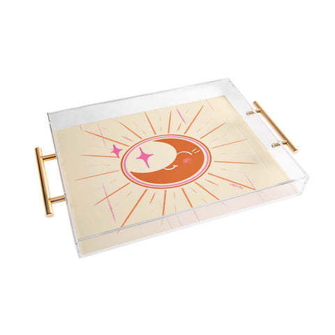 Little Om Celestial Moon cream Acrylic Tray