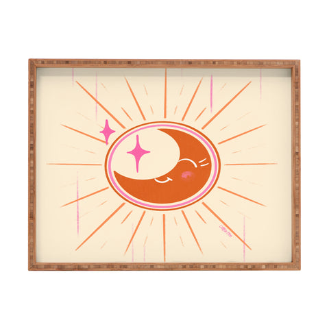 Little Om Celestial Moon cream Rectangular Tray