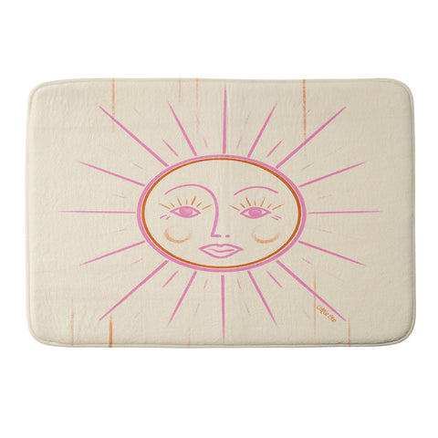 Little Om Celestial Sun cream Memory Foam Bath Mat