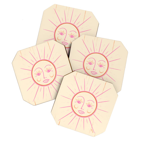 Little Om Celestial Sun cream Coaster Set