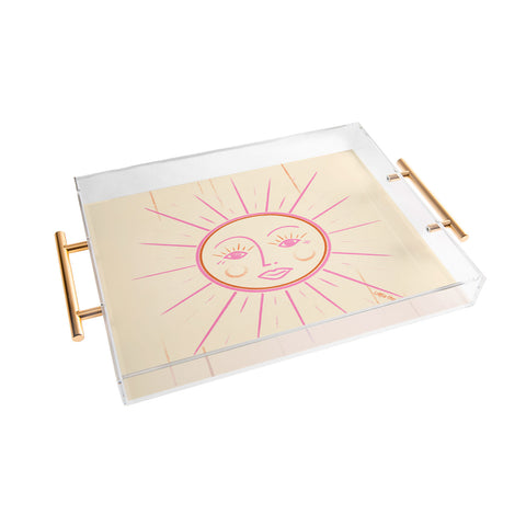 Little Om Celestial Sun cream Acrylic Tray