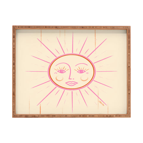 Little Om Celestial Sun cream Rectangular Tray