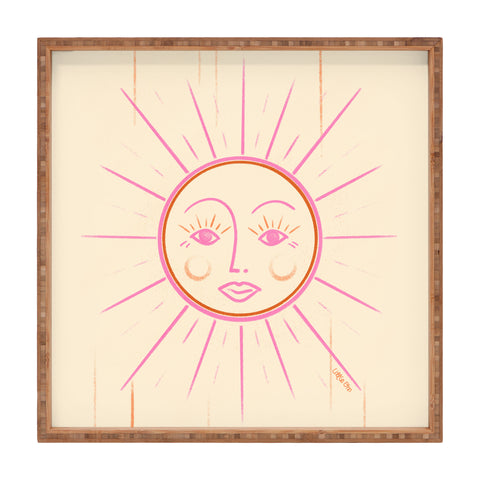 Little Om Celestial Sun cream Square Tray