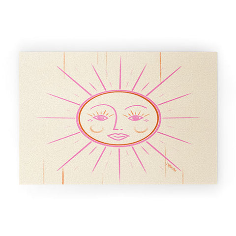 Little Om Celestial Sun cream Welcome Mat