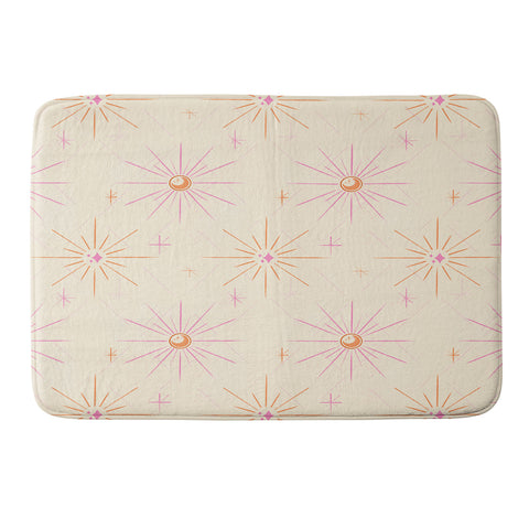 Little Om Pattern Little Moon cream Memory Foam Bath Mat