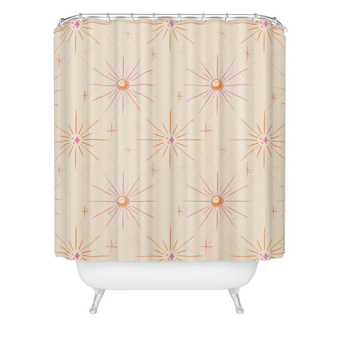 Little Om Pattern Little Moon cream Shower Curtain