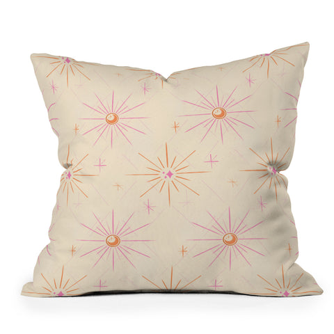Little Om Pattern Little Moon cream Throw Pillow