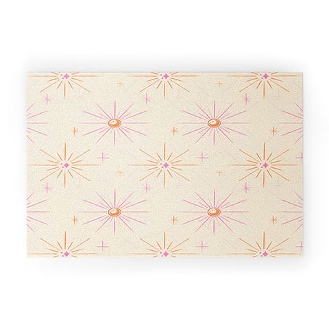 Little Om Pattern Little Moon cream Welcome Mat