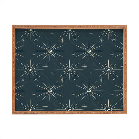 Little Om Pattern Little Moon navy Rectangular Tray