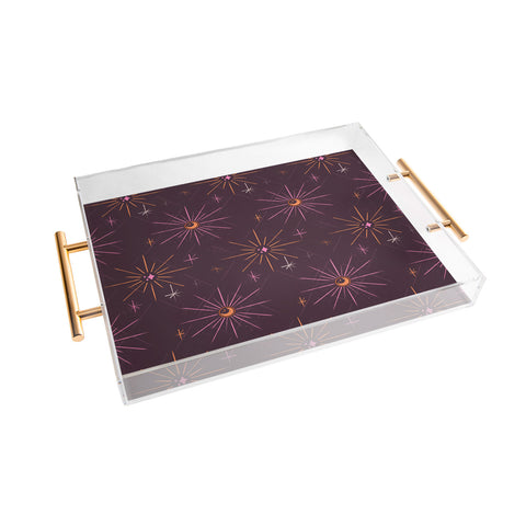 Little Om Pattern Little Moon plum Acrylic Tray