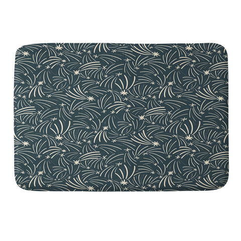 Little Om Pattern Shooting Stars blue Memory Foam Bath Mat