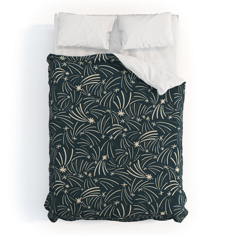 Little Om Pattern Shooting Stars blue Duvet Cover