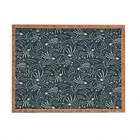Little Om Pattern Shooting Stars blue Rectangular Tray