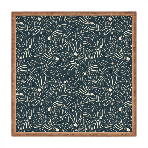 Little Om Pattern Shooting Stars blue Square Tray