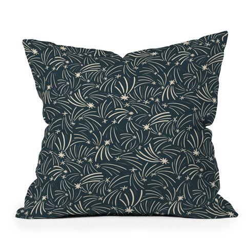 Little Om Pattern Shooting Stars blue Throw Pillow