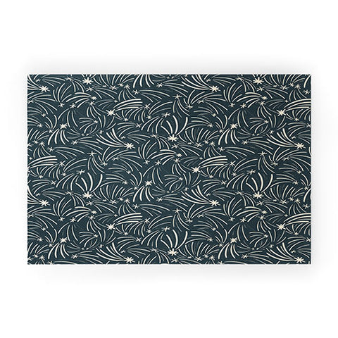 Little Om Pattern Shooting Stars blue Welcome Mat