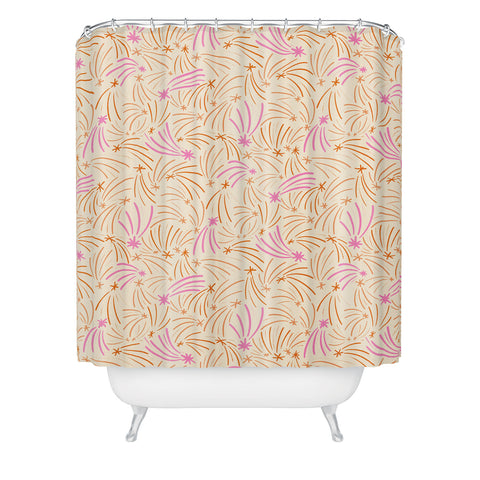 Little Om Pattern Shooting Stars cream Shower Curtain