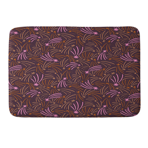 Little Om Pattern Shooting Stars plum Memory Foam Bath Mat