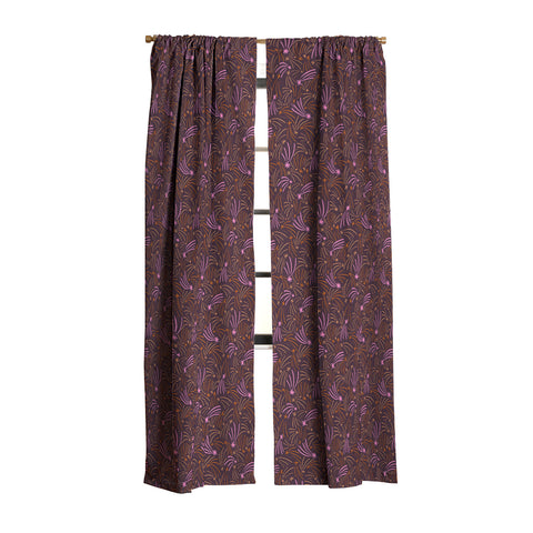 Little Om Pattern Shooting Stars plum Blackout Window Curtain