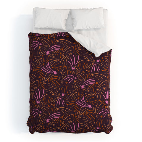Little Om Pattern Shooting Stars plum Comforter