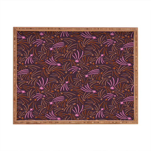 Little Om Pattern Shooting Stars plum Rectangular Tray