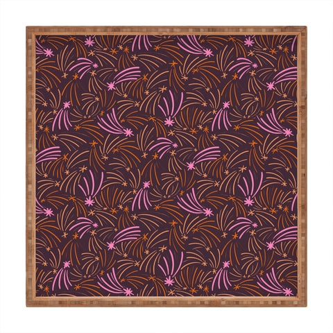 Little Om Pattern Shooting Stars plum Square Tray