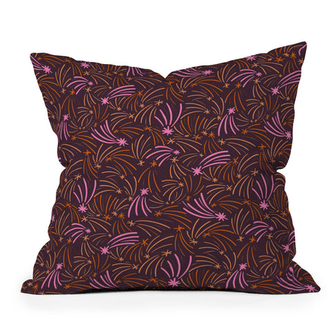 Little Om Pattern Shooting Stars plum Outdoor Throw Pillow