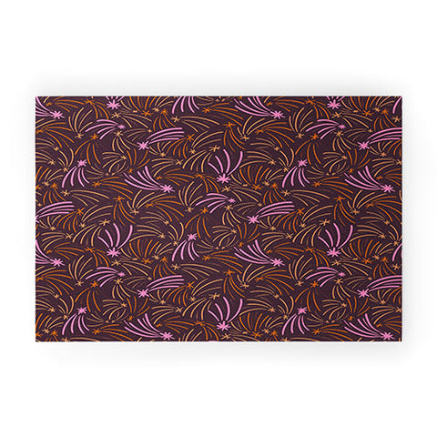 Little Om Pattern Shooting Stars plum Welcome Mat