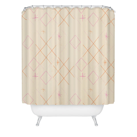 Little Om Starry Web cream Shower Curtain